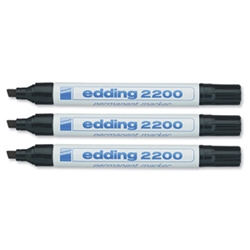 Edding Permanent Marker 2200 Black [Pack 10]